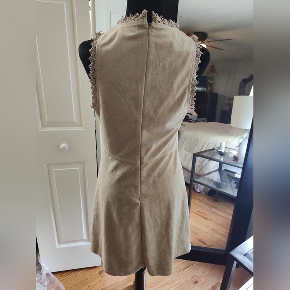 Altar'd State M Faux Suede & Crochet Detail Dress - Picture 3 of 4